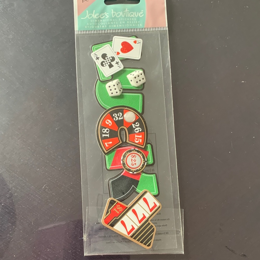 Casino Theme Stickers - Green and Red